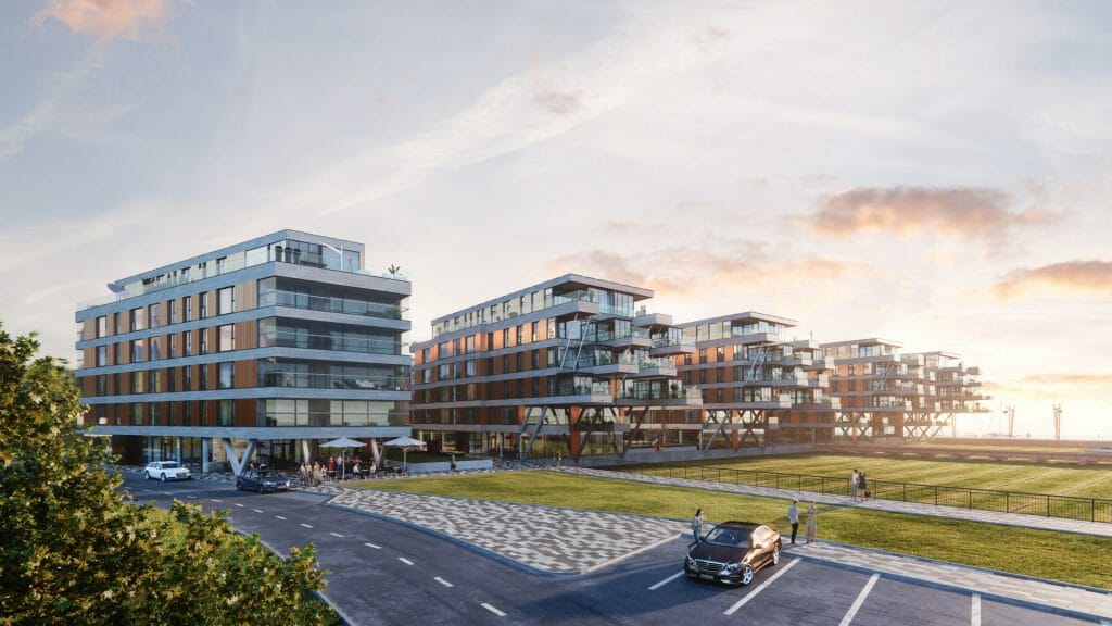 Vesilennuki majad (Vesilennuki 16, 18, 20, 22, 24) - Maitinimo įstaiga, Daugiabutis, Verslo centras - vizualizacija