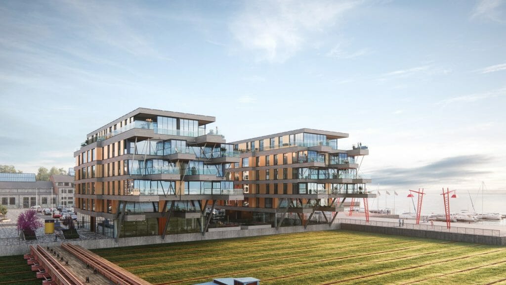 Vesilennuki majad (Vesilennuki 16, 18, 20, 22, 24) - Maitinimo įstaiga, Daugiabutis, Verslo centras - vizualizacija