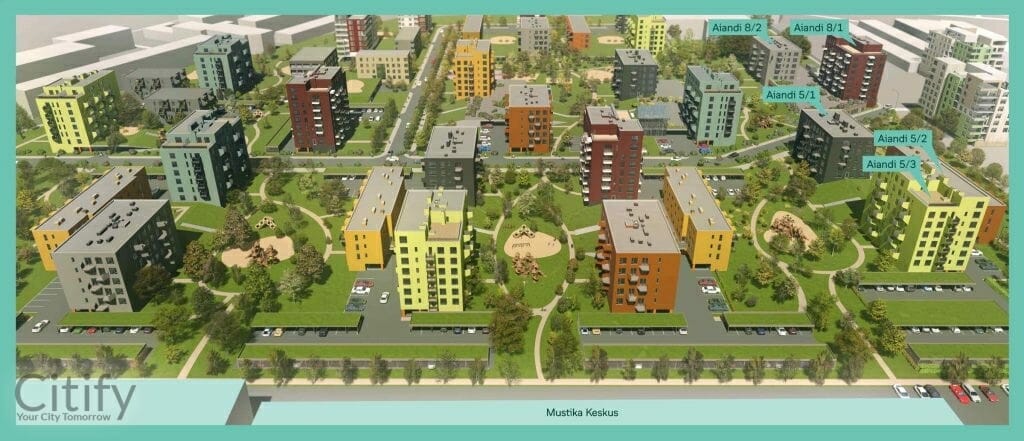 Uus-Mustamäe (Aiandi 5/1, 5/2, 5/3) (Aiandi 5/1, 5/2, 5/3) - Daugiabutis - vizualizacija