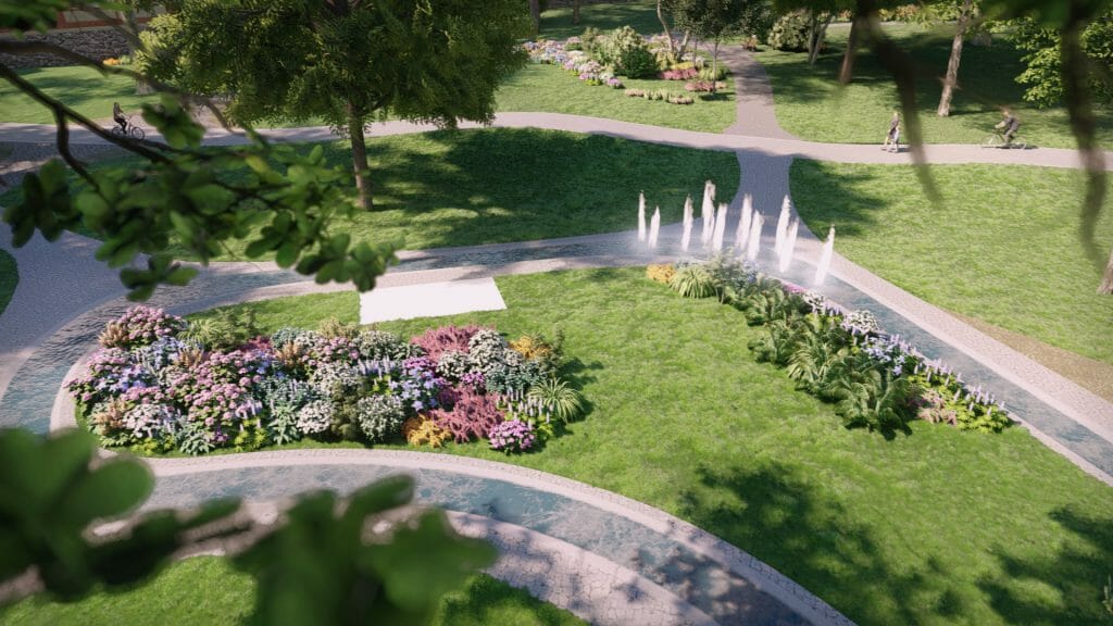 Aldara parks I un II kārta (Sliežu iela 21A) - Park - visualization