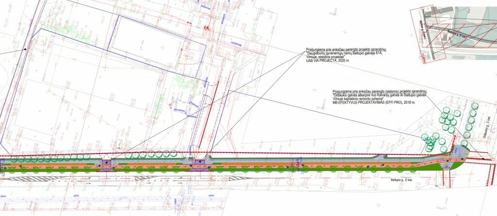 Baltupio g. dviračių takas iki Didlaukio g. (Baltupio g.) - Bike path - visualization