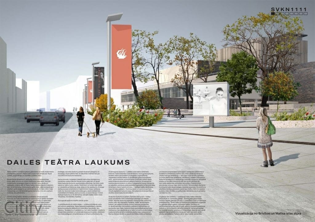 Dailes teātra skvēra labiekārtošana (Brīvības iela 75, Šarlotes iela 5) - Square - visualization