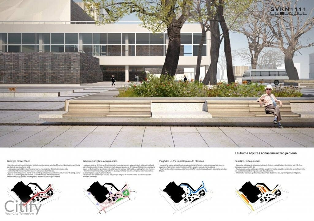 Dailes teātra skvēra labiekārtošana (Brīvības iela 75, Šarlotes iela 5) - Square - visualization