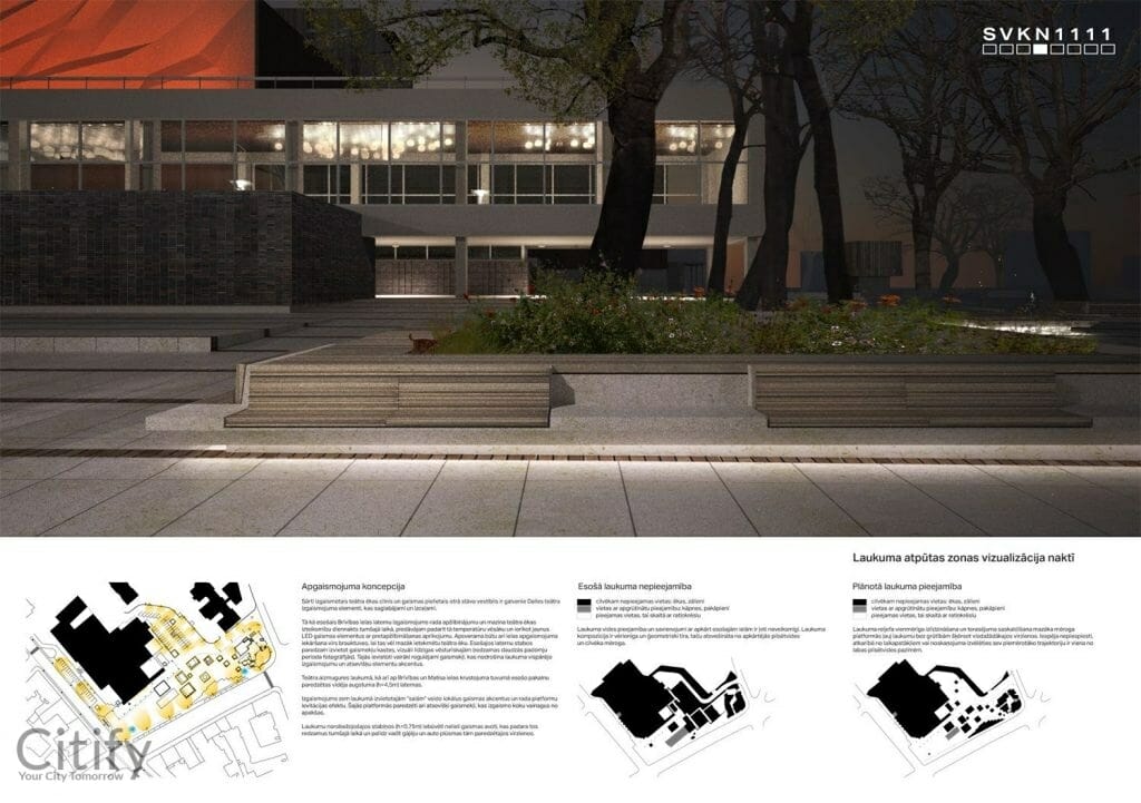 Dailes teātra skvēra labiekārtošana (Brīvības iela 75, Šarlotes iela 5) - Square - visualization