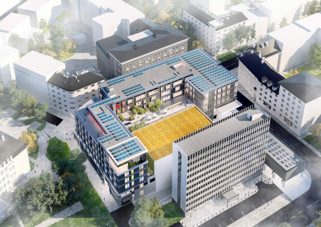 Eesti Rahvusringhäälingu uus Telemaja (Gonsiori 21 / F. R. Kreutzwaldi 14) - Office center - visualization