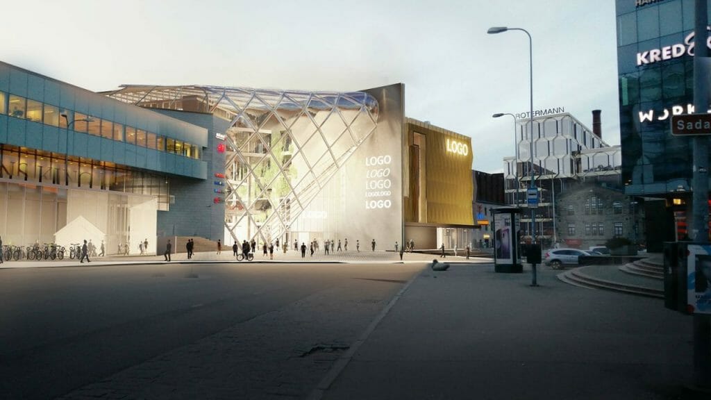 Postimaja & Coca-Cola Plaza (Narva mnt 1 / Hobujaama 5) - Cinema, Food services, Office center, Other commercial, Shopping center - visualization