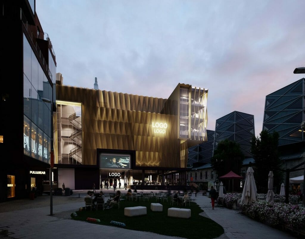 Postimaja & Coca-Cola Plaza (Narva mnt 1 / Hobujaama 5) - Cinema, Food services, Office center, Other commercial, Shopping center - visualization