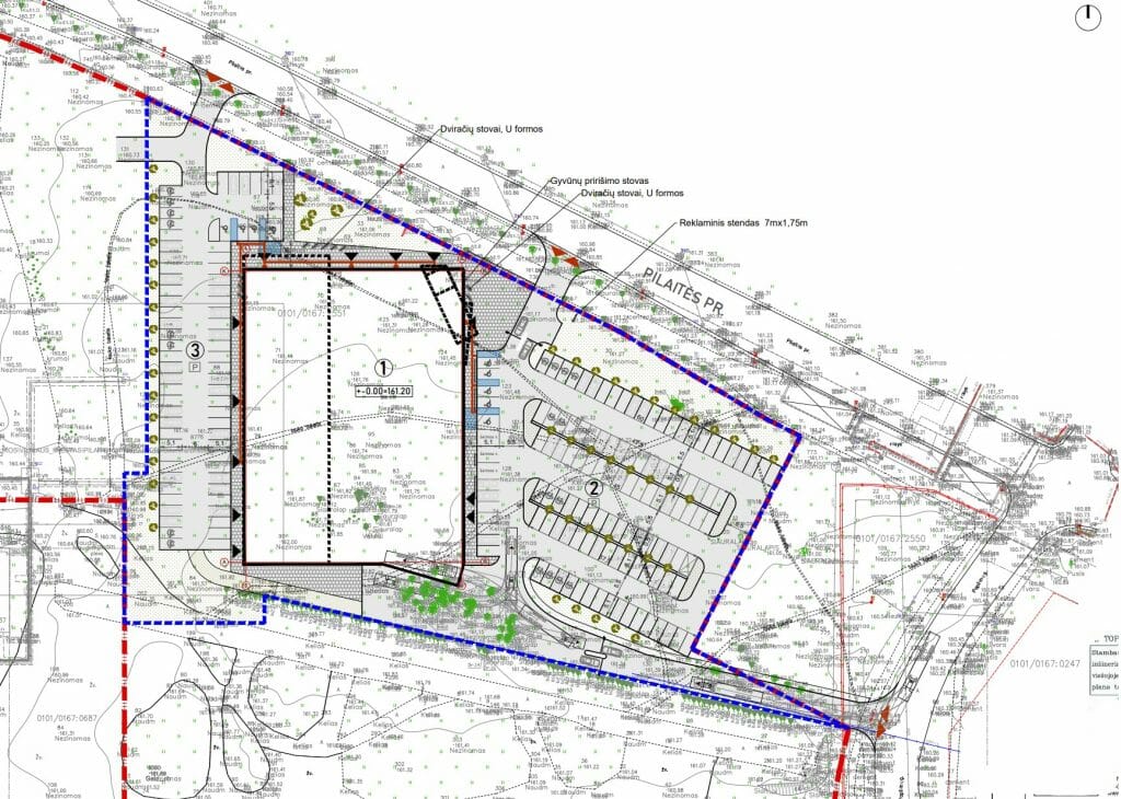 IKI Pilaitės pr. parduotuvė ir administracinis (Pilaitės pr. 42) - Food store, Office center - visualization