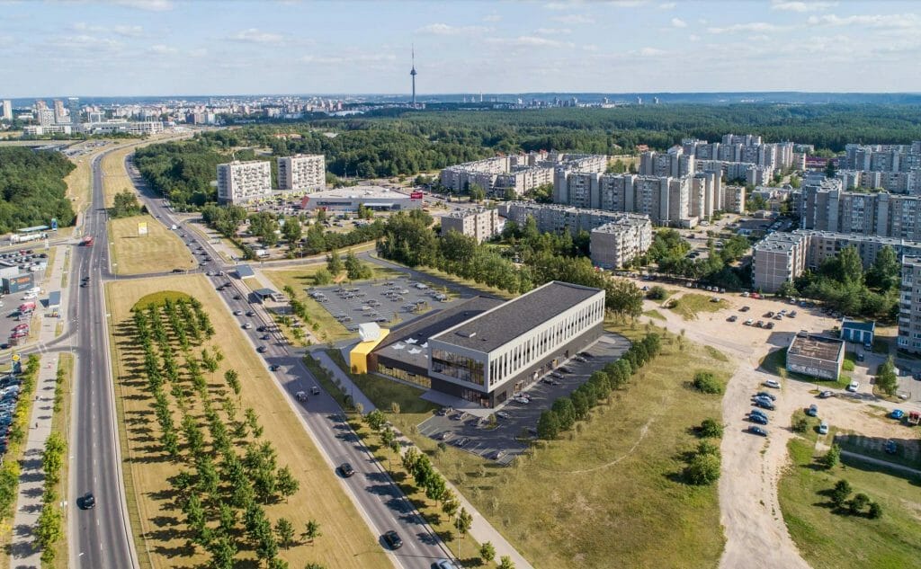 IKI Pilaitės pr. parduotuvė ir administracinis (Pilaitės pr. 42) - Food store, Office center - visualization