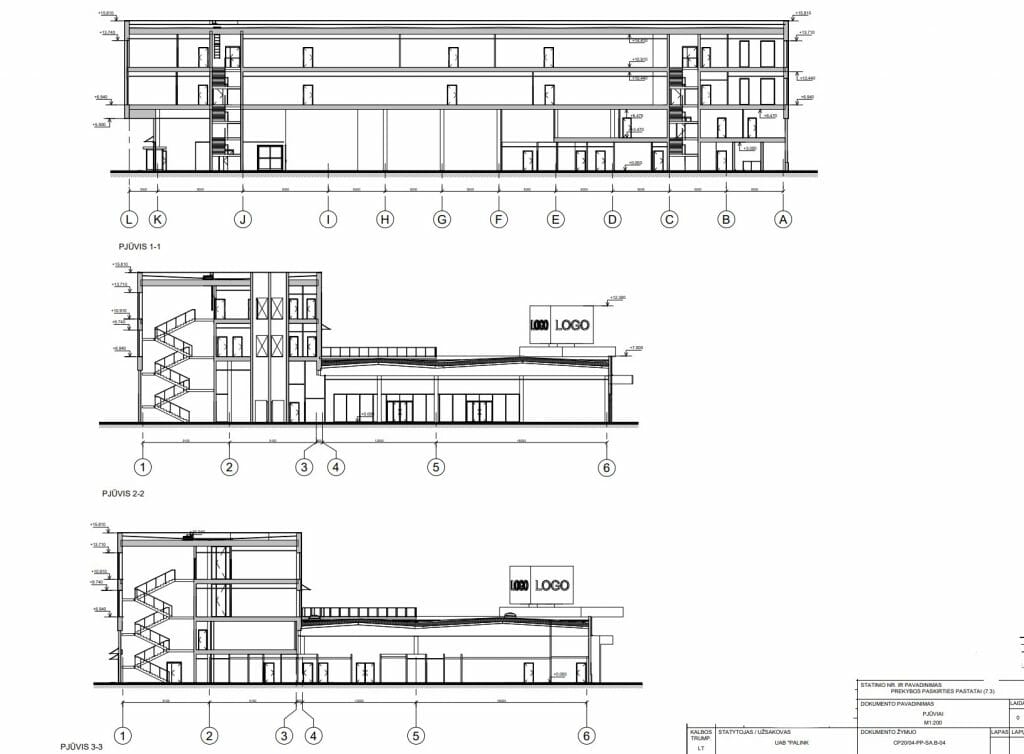 IKI Pilaitės pr. parduotuvė ir administracinis (Pilaitės pr. 42) - Food store, Office center - visualization