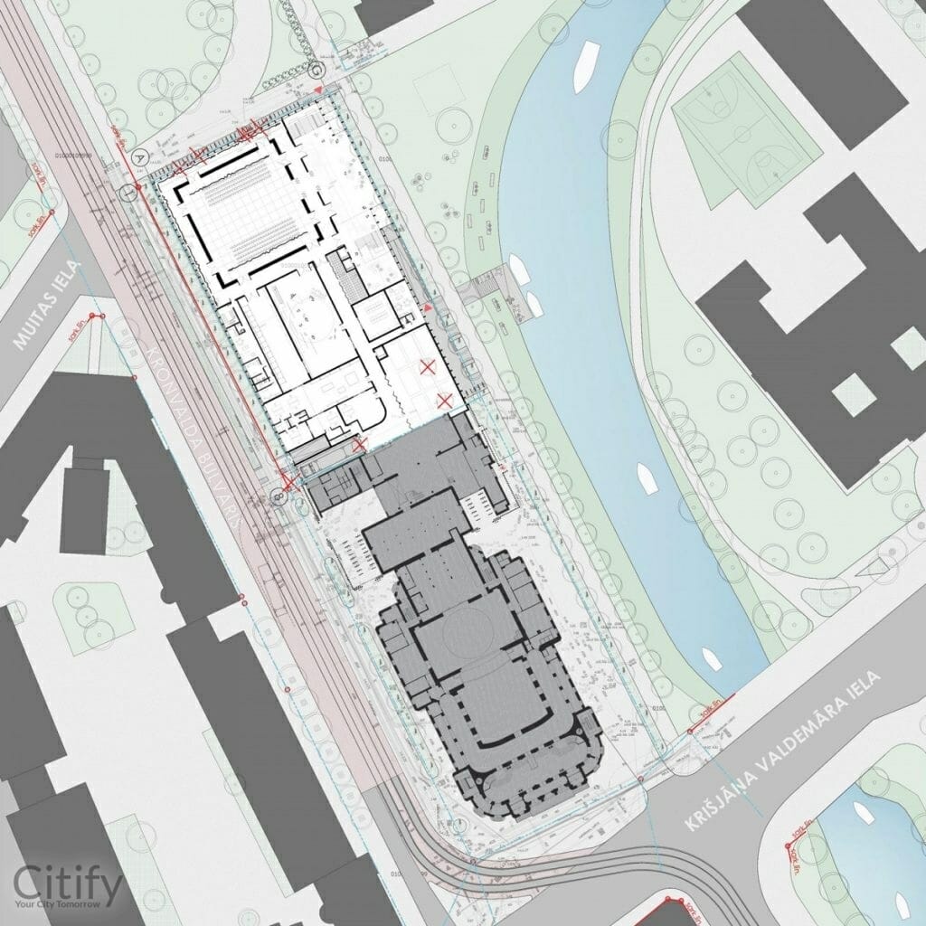 Latvijas Nacionālā teātra piebūve (Kronvalda bulvāris 2) - Cultural center - visualization