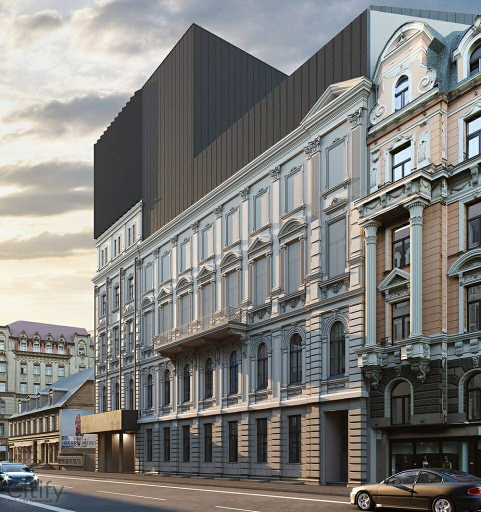 Jaunā Rīgas Teātra ēkas pārbūve (Lāčplēša iela 25) - Cultural center - visualization