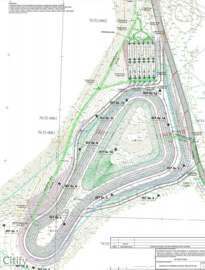 Paviršiniai nuotekų tinklai, valykla ir kaupykla Ozo g. (Šiaurinė, Ukmergės, Ozo, Miglos, Paribio, Lūšių, Elnių g.) - Izplatīšanas tīkls, Parks - vizualizācija