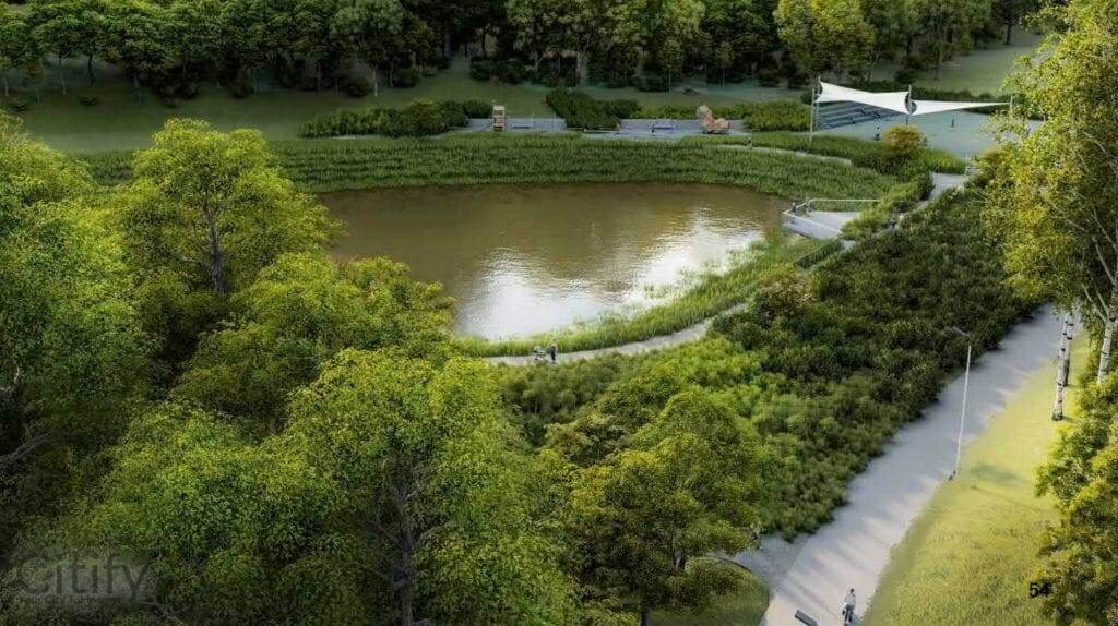 Paviršiniai nuotekų tinklai, valykla ir kaupykla Ozo g. (Šiaurinė, Ukmergės, Ozo, Miglos, Paribio, Lūšių, Elnių g.) - Izplatīšanas tīkls, Parks - vizualizācija