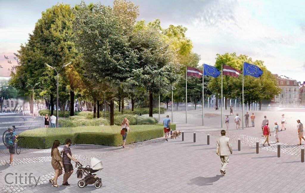 Rīgas pils laukums (Pils laukums) - Park - visualization