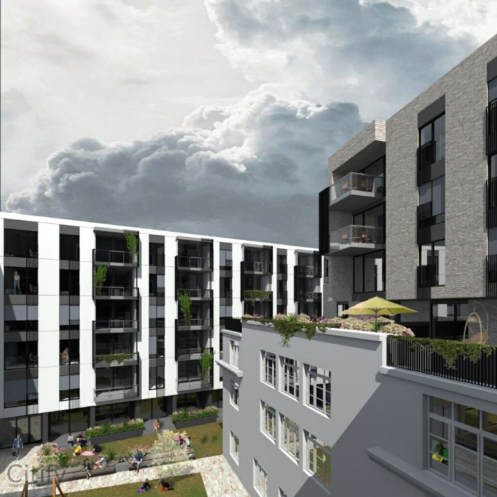 Kosmose kvartal (Pärnu mnt 35, 37, 41) - Co-living, Multi apartment, Office center, Other commercial - visualization
