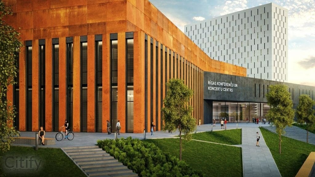 Rīgas konferenču un koncertu centrs (Skanstes iela 16, 18, 20) - Conference and expo center - visualization