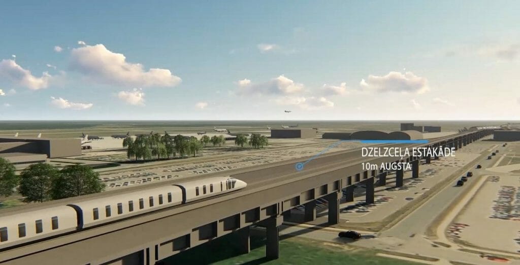 Rail Baltica stacija starptautiskajā lidostā "Rīga" (Starptautiskā lidosta "Rīga") - Railroad, Train station - visualization