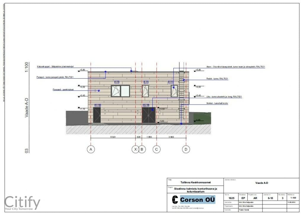 Siselinna kalmistu kontorihoone ja kolumbaarium (Toonela tee 7) - Funeral services and sites - visualization
