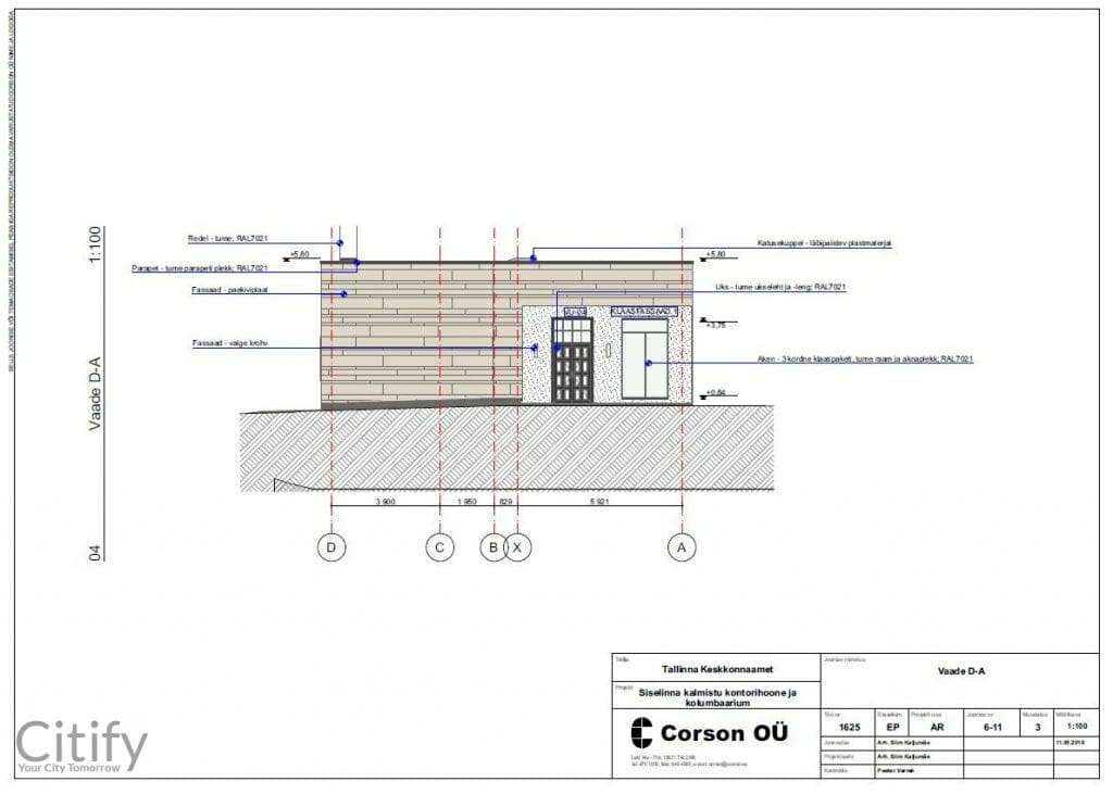 Siselinna kalmistu kontorihoone ja kolumbaarium (Toonela tee 7) - Funeral services and sites - visualization