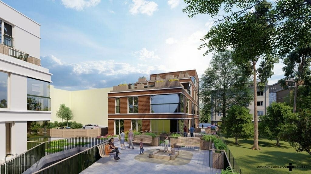 Kesknõmme kodud (Turu plats 3 / Vana-Mustamäe 2) - Daudzdzīvokļu nams - vizualizācija