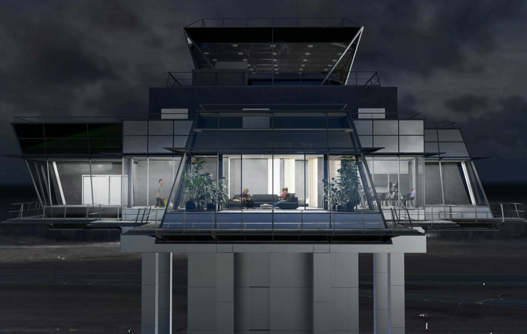 Latvijas Gaisa satiksmes vadības tornis (Ziemeļu iela 18) - Administratiivne, Lennujaam - visuaalne