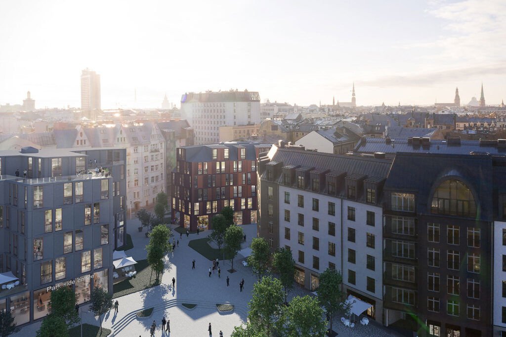 Magdelēnas kvartāls 2. kārta - Antonijas iela 21 (Antonijas iela 21) - Maitinimo įstaiga, Maisto parduotuvė, Verslo centras - vizualizacija