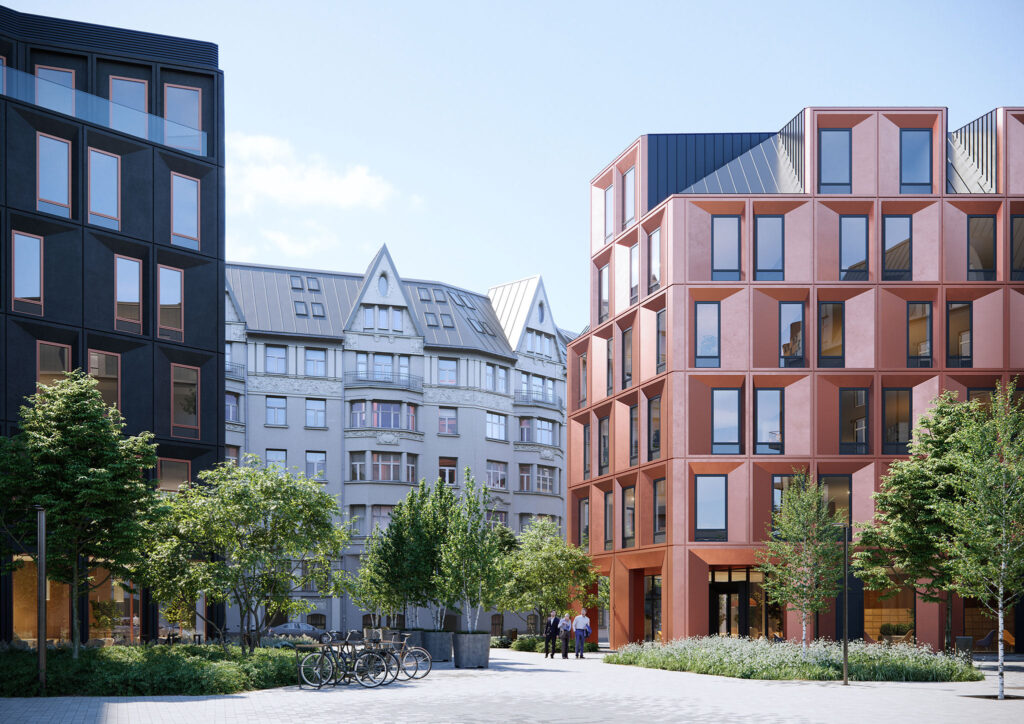 Magdelēnas kvartāls 2. kārta - Antonijas iela 21 (Antonijas iela 21) - Maitinimo įstaiga, Maisto parduotuvė, Verslo centras - vizualizacija