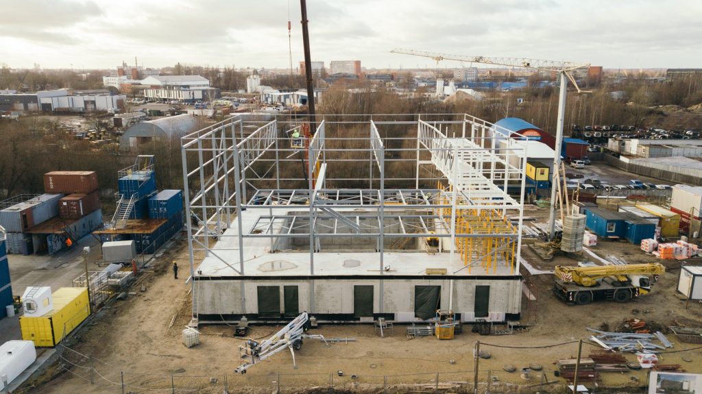 Novikontas Maritime College - 1-2. kārtas (Duntes iela 17D) - Kõrgkool, Ujula - ehituse fotod