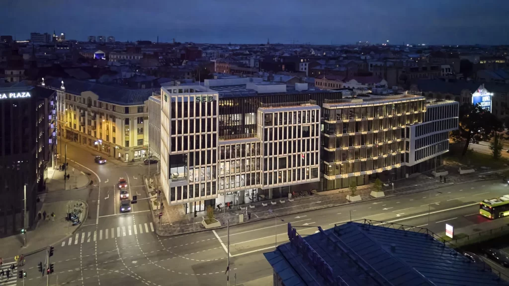 Satekles Business Center (Ernesta Birznieka Upīša iela 2, 4, Dzirnavu iela 106) - Office center - construction photos