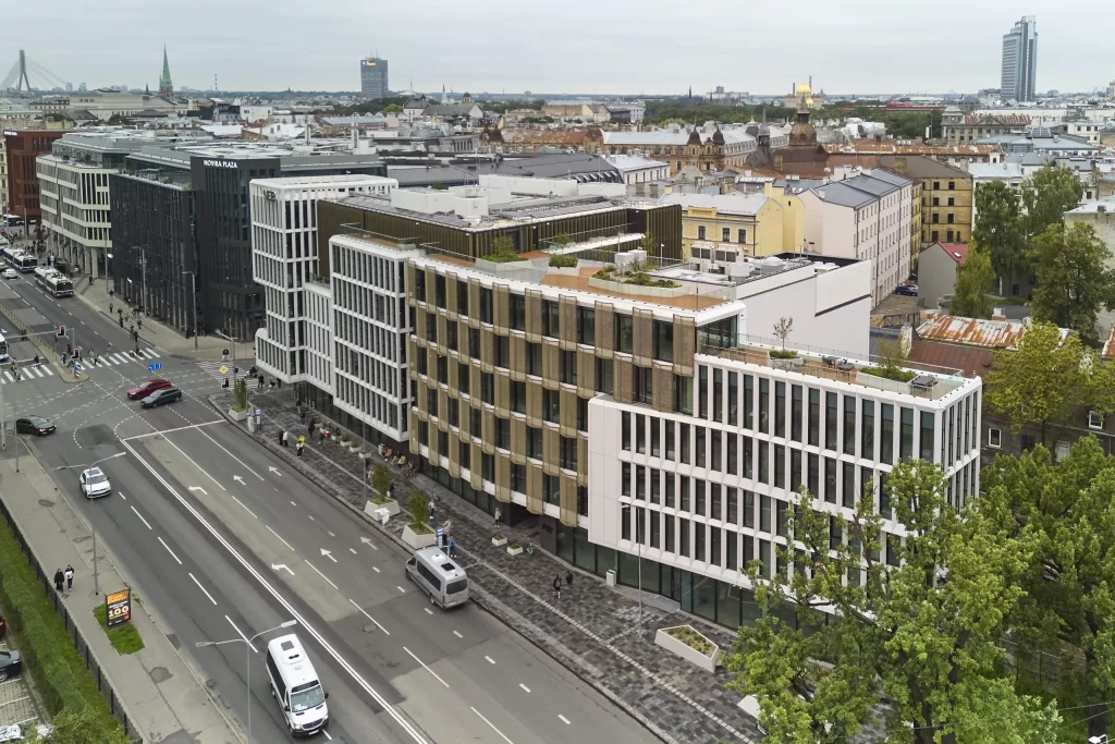 Satekles Business Center (Ernesta Birznieka Upīša iela 2, 4, Dzirnavu iela 106) - Office center - construction photos