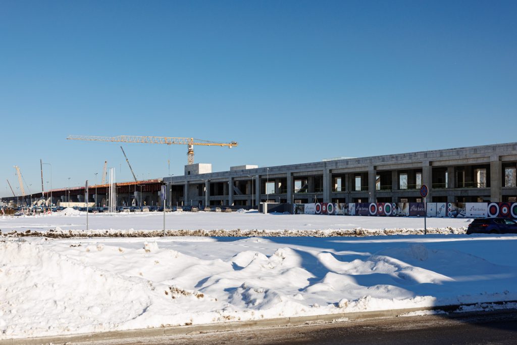Rail Baltica stacija starptautiskajā lidostā "Rīga" (Starptautiskā lidosta "Rīga") - Railroad, Train station - construction photos