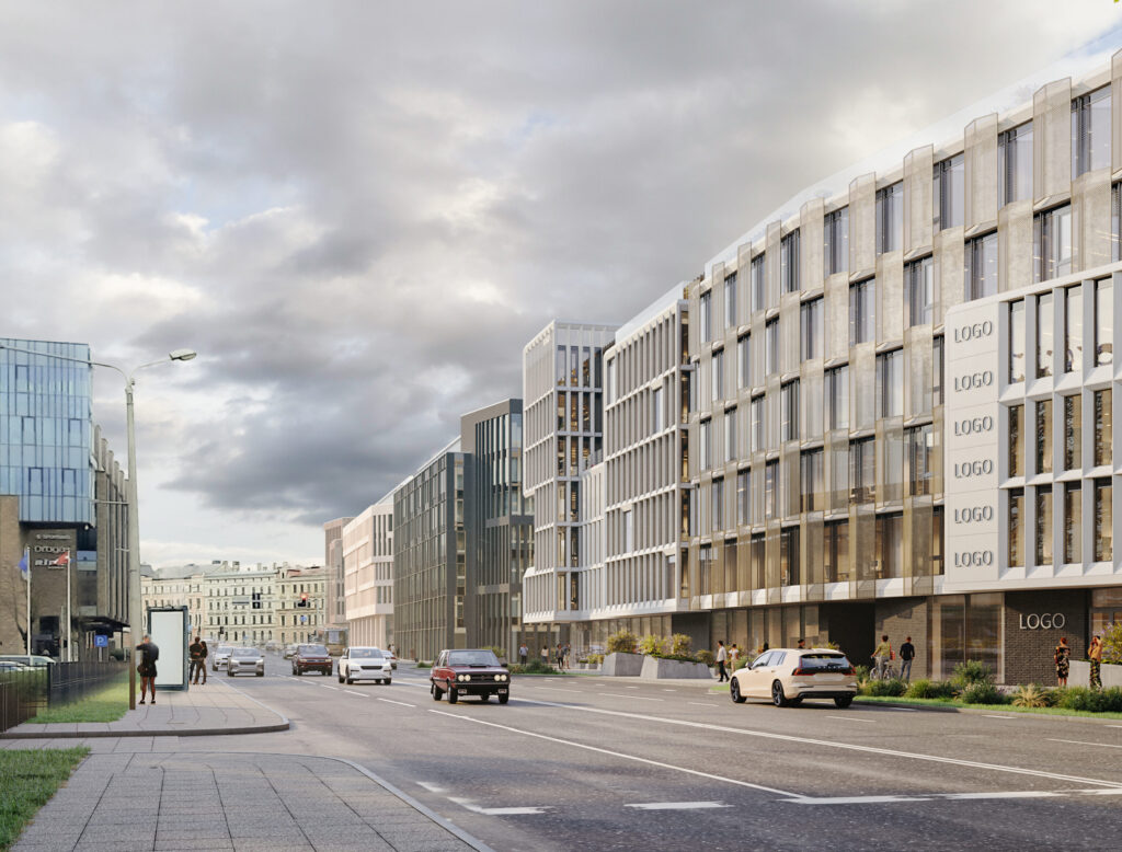 Satekles Business Center (Ernesta Birznieka Upīša iela 2, 4, Dzirnavu iela 106) - Office center - visualization