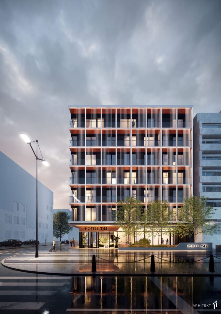 F. R. Kreutzwaldi 31 / Tartu mnt 45 ( F. R. Kreutzwaldi 31 / Tartu mnt 45) - Food services, Hotel, Office center - visualization