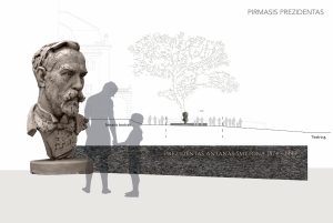 Paminklas Prezidentui A. Smetonai vizualizācija