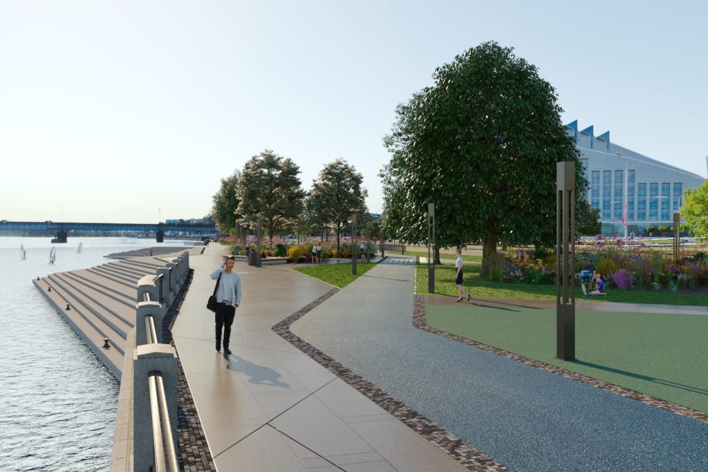 Mūkusalas ielas krasta promenāde (Mūkusalas iela) - Bike path, Waterside - visualization