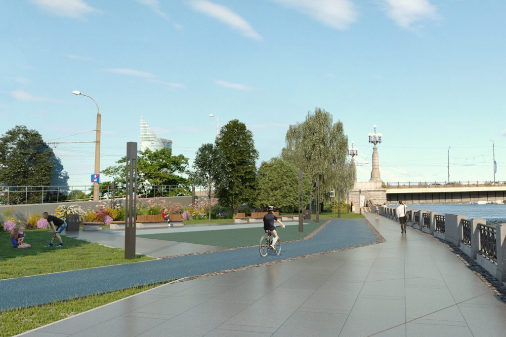 Mūkusalas ielas krasta promenāde (Mūkusalas iela) - Bike path, Waterside - visualization