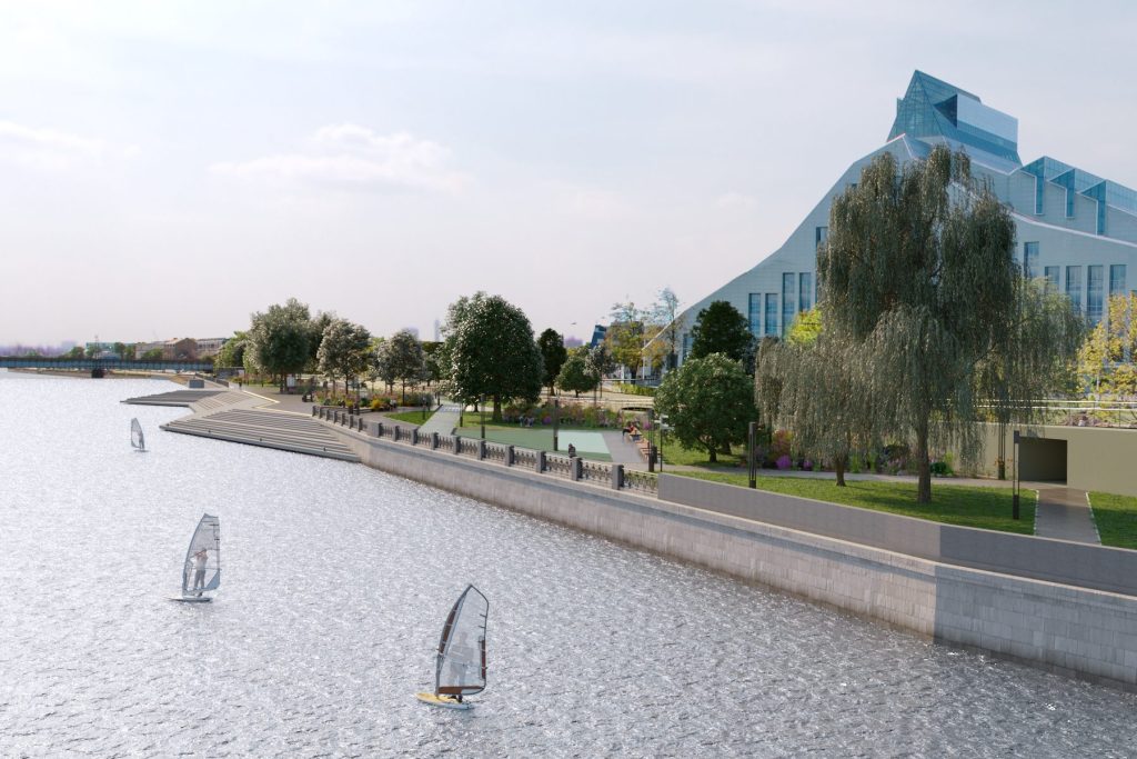 Mūkusalas ielas krasta promenāde (Mūkusalas iela) - Bike path, Waterside - visualization