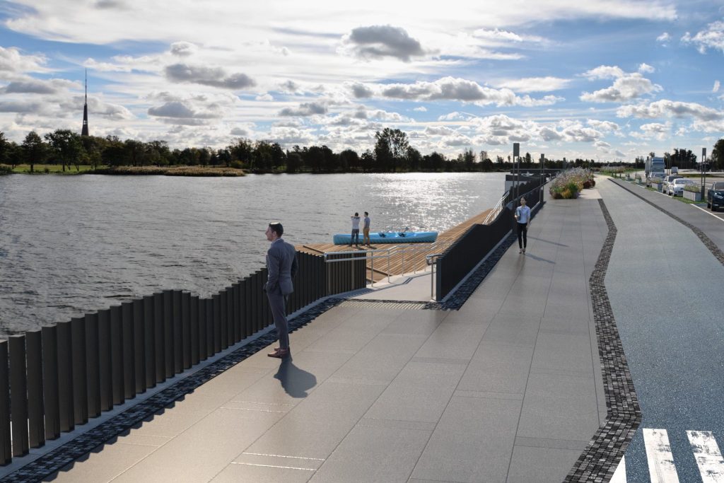 Mūkusalas ielas krasta promenāde (Mūkusalas iela) - Bike path, Waterside - visualization