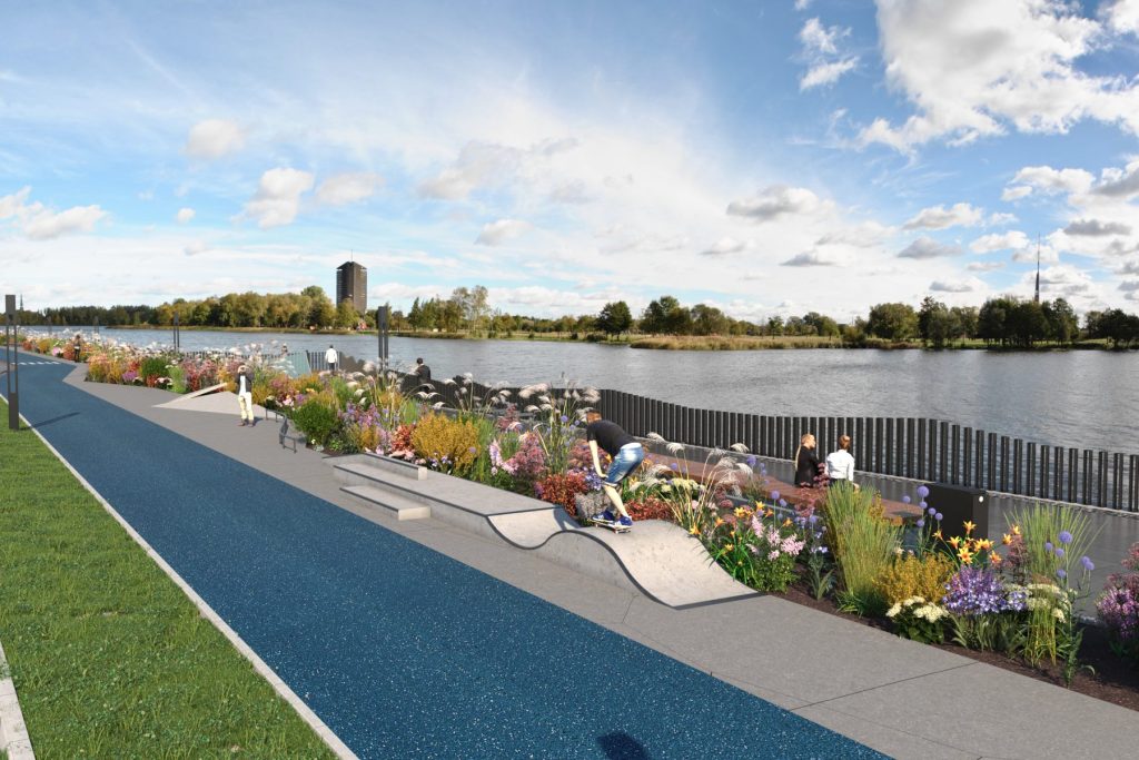 Mūkusalas ielas krasta promenāde (Mūkusalas iela) - Bike path, Waterside - visualization