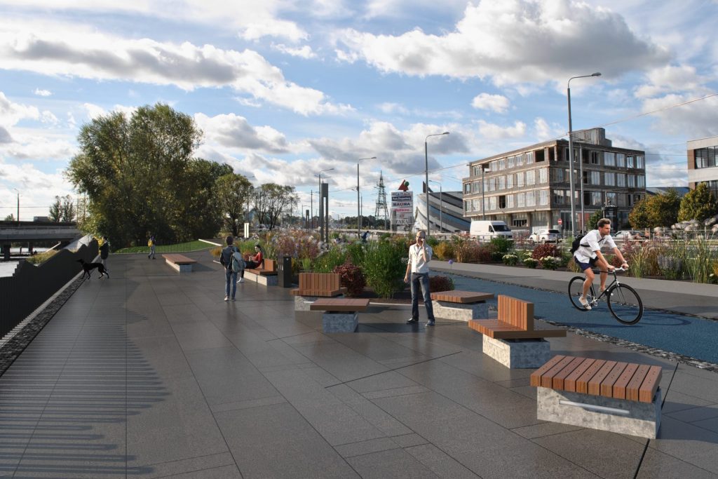 Mūkusalas ielas krasta promenāde (Mūkusalas iela) - Bike path, Waterside - visualization