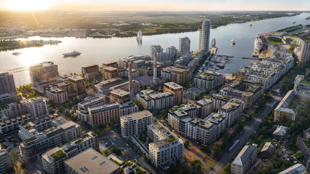 Riga Waterfront (Andrejostas iela) - Multi apartment, Office center, Waterside - visualization