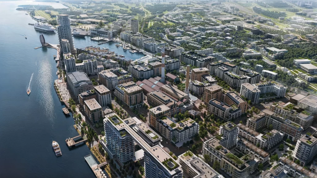 Riga Waterfront (Andrejostas iela) - Multi apartment, Office center, Waterside - visualization