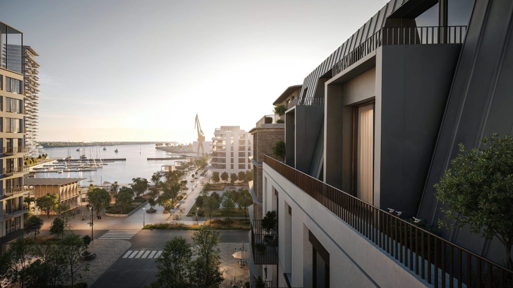 Riga Waterfront (Andrejostas iela) - Multi apartment, Office center, Waterside - visualization