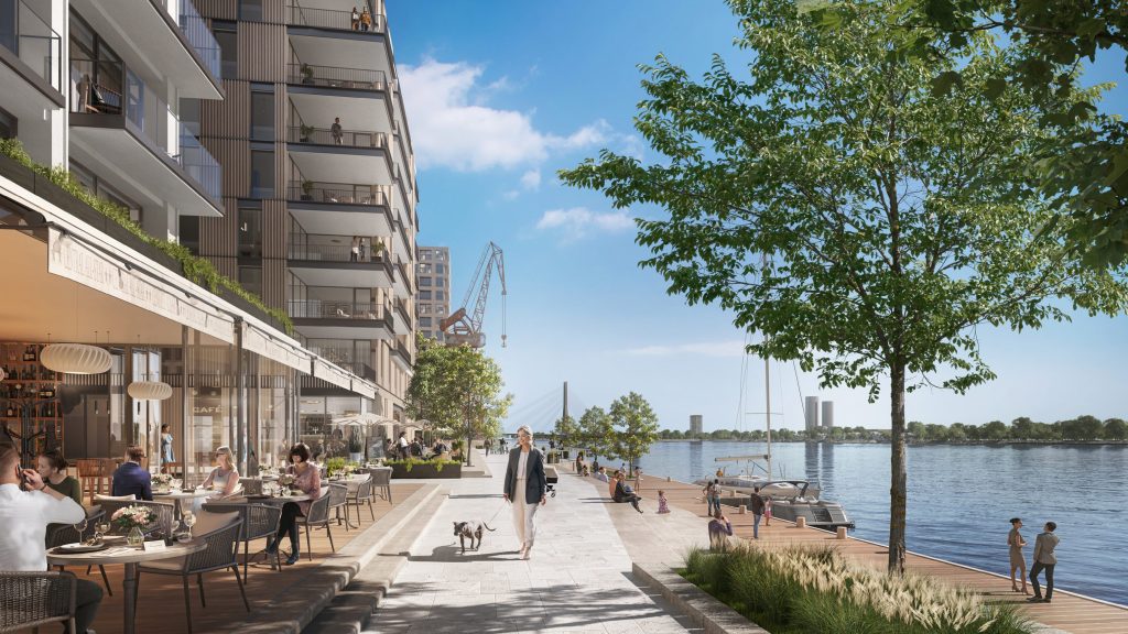 Riga Waterfront (Andrejostas iela) - Multi apartment, Office center, Waterside - visualization