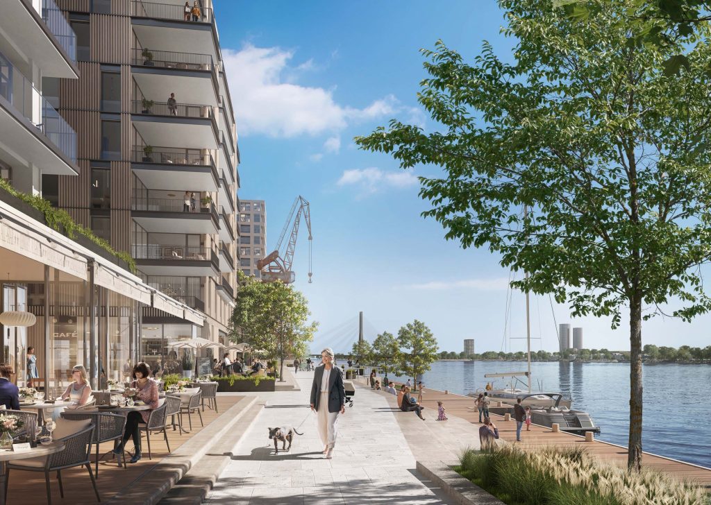 Riga Waterfront (Andrejostas iela) - Multi apartment, Office center, Waterside - visualization