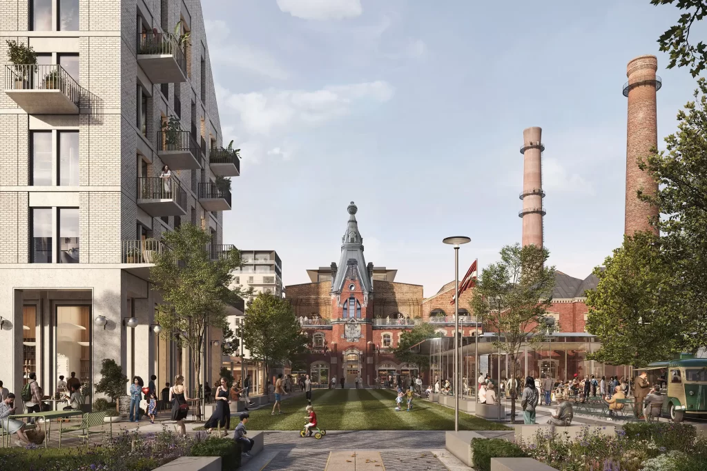 Riga Waterfront (Andrejostas iela) - Multi apartment, Office center, Waterside - visualization