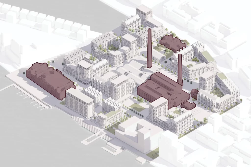 Riga Waterfront (Andrejostas iela) - Multi apartment, Office center, Waterside - visualization