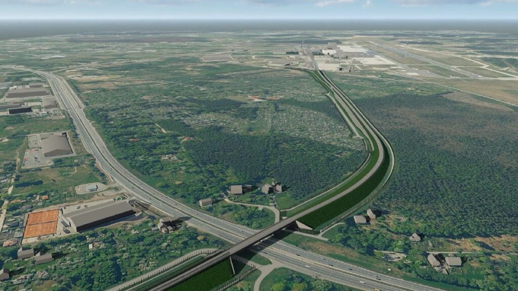 Rail Baltica stacija starptautiskajā lidostā "Rīga" (Starptautiskā lidosta "Rīga") - Railroad, Train station - visualization