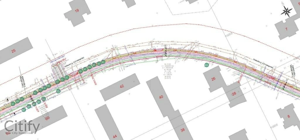 Didlaukio g. dviračių takas (Didlaukio g.) - Bike path - visualization